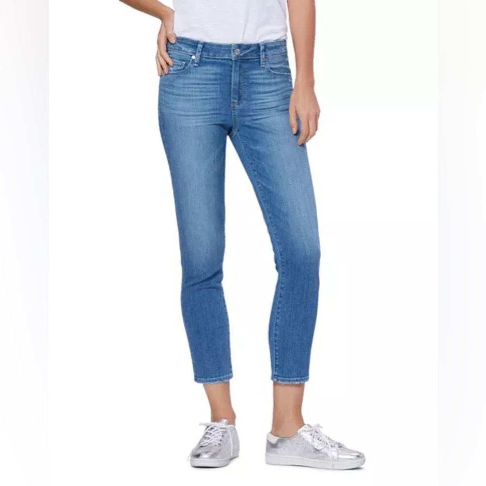 PAIGE Verdugo Cropped Skinny Jeans in Spritz Distressed Sz 27